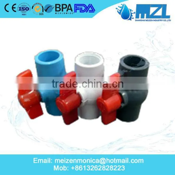 1/2" inch inch hot selling cheapest price PVC ball valve, upvc ball valve, pvc pipe fittings China factory