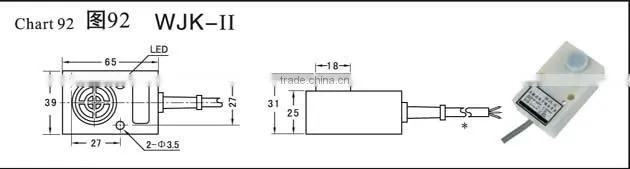 WJK-II2(White Sheel) AC NO Two wire Non-Screen shield Detection distance 8mm Integrated Proximity Switches Transistor Sensor
