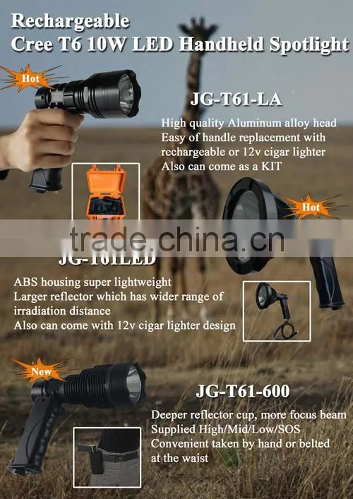 handheld cree mobile led T61 Factory Hot Sell marine portable light Model T61-LED handheld spotlight China hunting accessorie