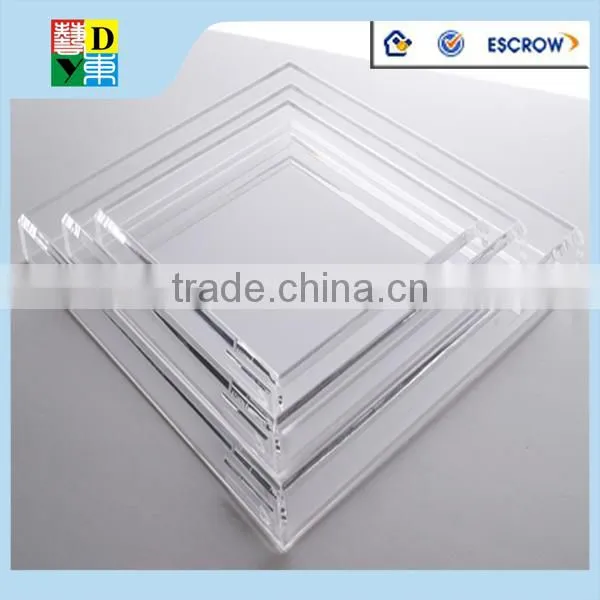 2015acrylic serving trays with chains for bar use acrylic serving trays set and ice bucket for hotel use made in China loe price