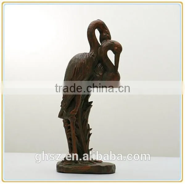 Custom popular vintage resin crane garden statue decor