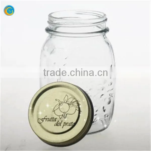 300ML/500ML/1L bluk clear wholesale glass jars with screw slink lid for jam honey for kitchenware