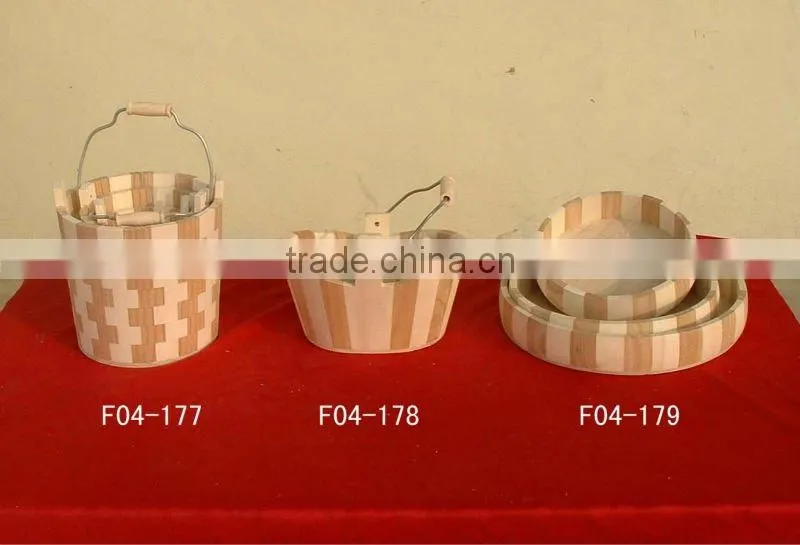 small cheap wooden bucket for decoration