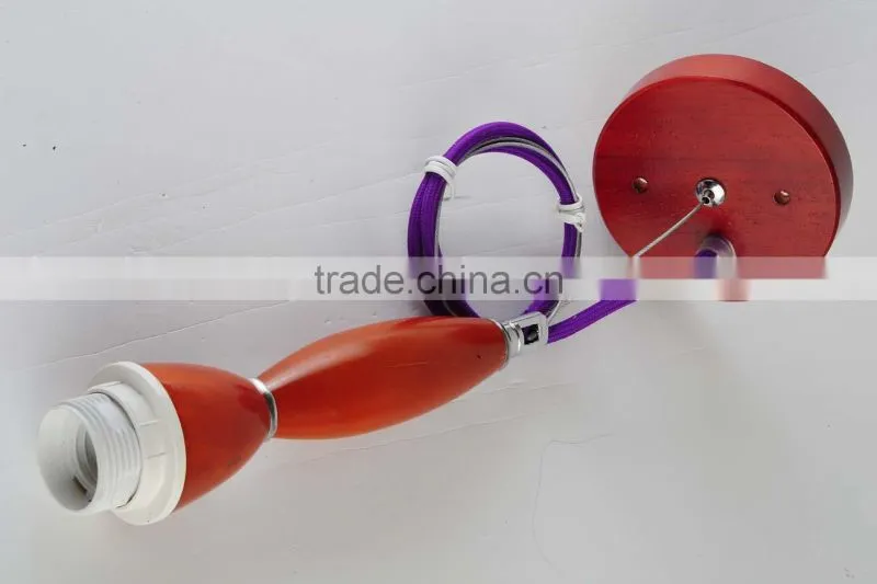 new arrival! wooden base lamp holder ceiling light bulb holder e27 with rope