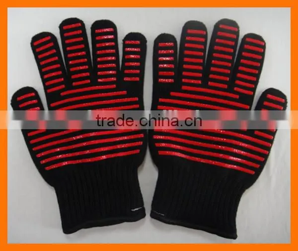 Anti Cut Extreme Heat Resistant BBQ Gloves 932F Silicone BBQ Grill Cooking Gloves Oven Mitts