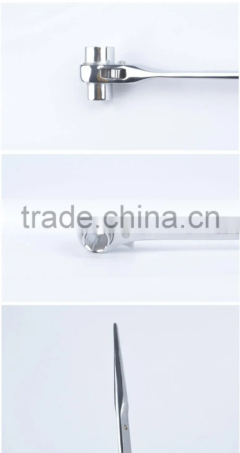 mirror surface pointed tail ratchet wrench,19*22 ratchet wrench,mirror surface ratchet wrench