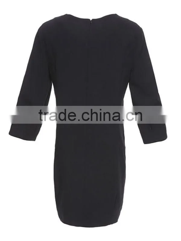 OEM hot sell high quality latest fashion ladies' short front long back white and black colored branded ladies' clothing