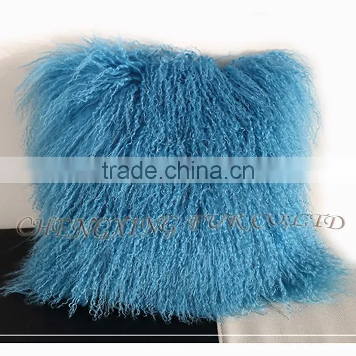 CX-D-04G New Fashion Genuine Mongolian Sheep Fur Latest Design Cushion Cover