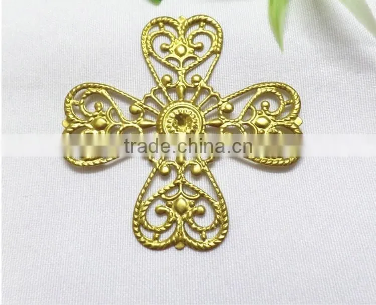 DIY hollow heart charm jewelry accessories brass heart charm shoe bag hair accessories
