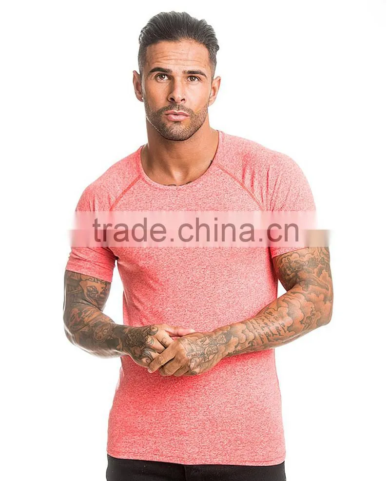 raglan sleeve custom printed fitness shirts , gym fitted t shirt