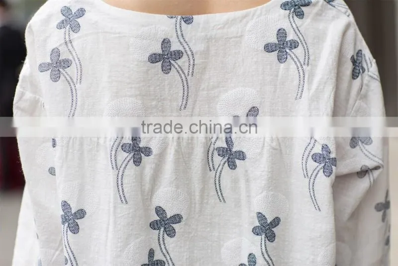 casual blouse summer blouse fashion loose style blouse for young ladies