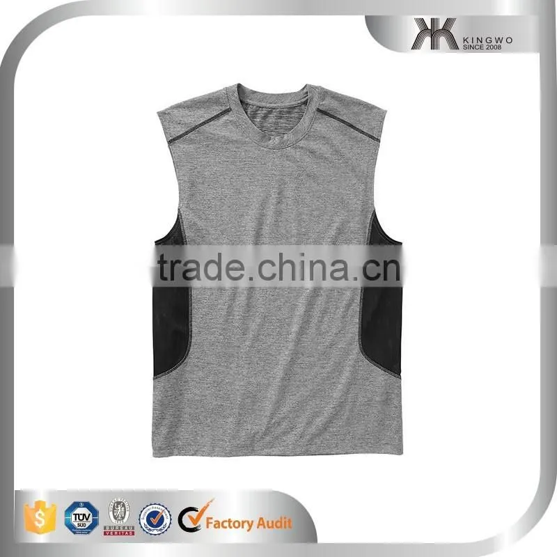 Men Sleeveless Ribbing Contrast Colors Printing Tank Top