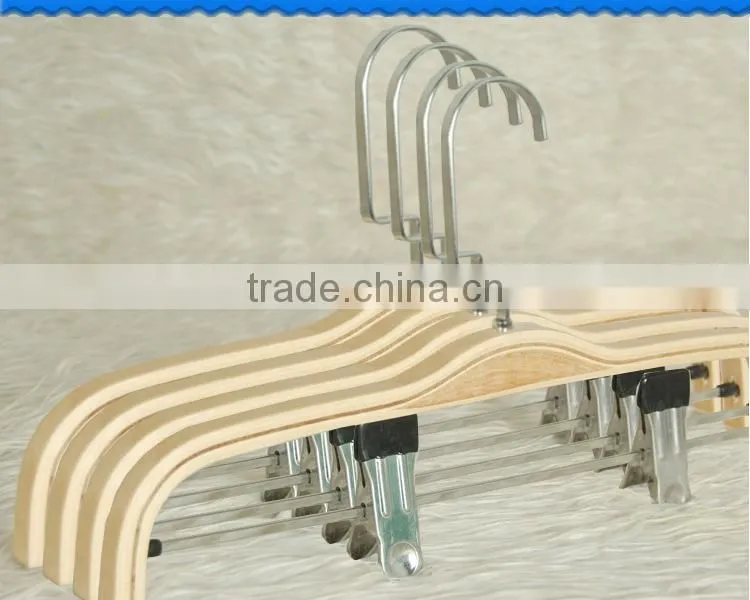 wholesale natural wooden clothes hanger cute wooden child hanger laundry wood pant clothes hanger