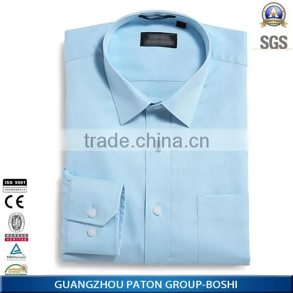 Custom Logo Mans Contrast Collar Dress Shirt Of Long Sleeve