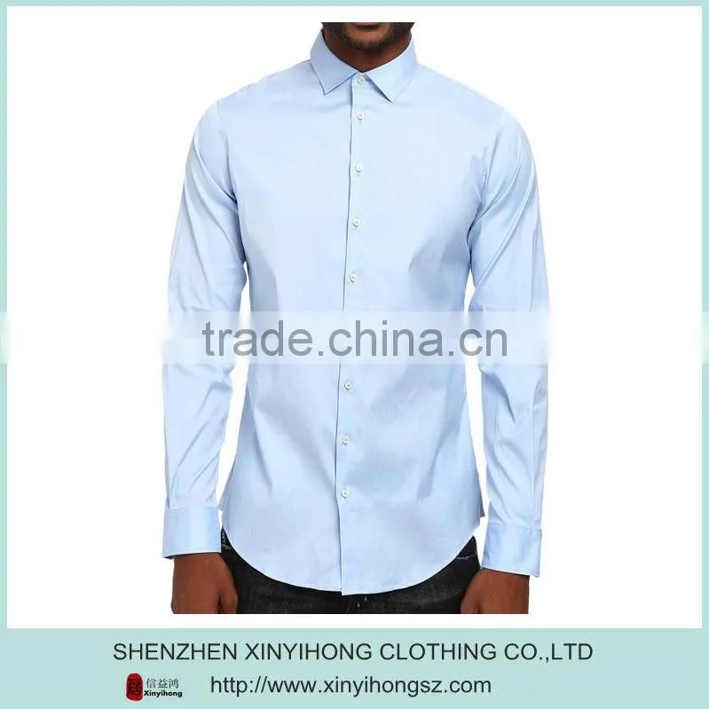60/40 cotton/polyester blended fabric mens custom made dress shirt