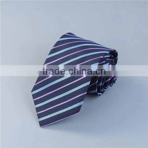 Polyester Necktie Purple Stripe Oem Neckties