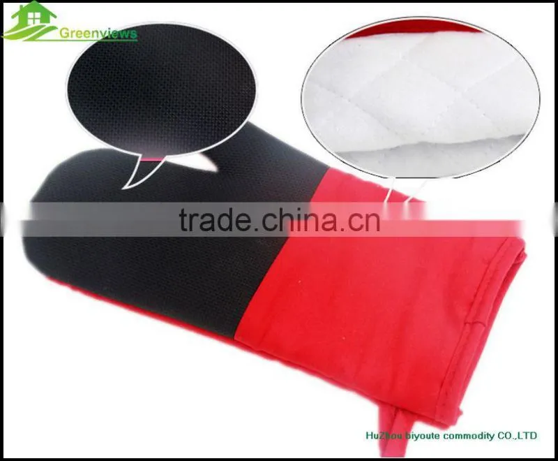 High quality extra long silicone oven mitts heat protective glove with cotton