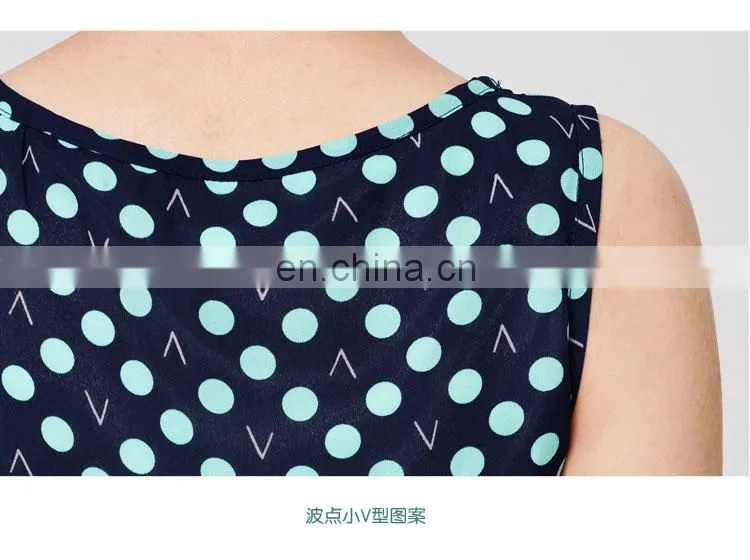2014Japansese style splicing with contrast color refreshing printed summer dresses
