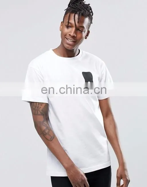 White and black printing Fashion men o neck t-shirt