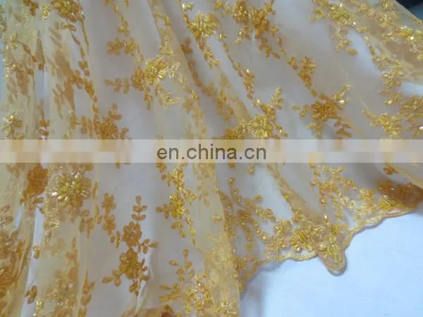 2016 sequins and beaded fulle fabric /seuins tulle fabric /embroidered beaded tulle fabric for wedding party