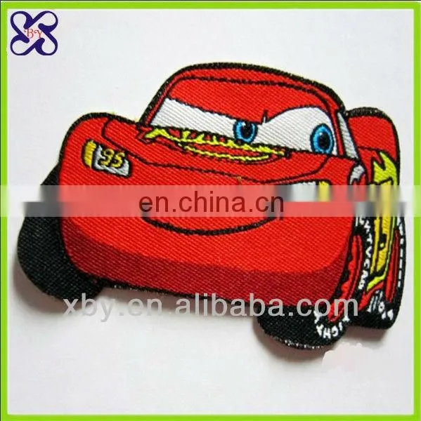 Car pattern embroidery woven label patch for decoration