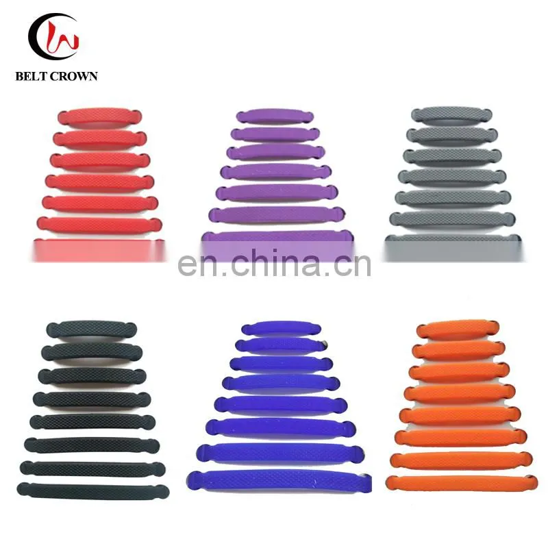 Custom high quality lazy elastic silicone no tie shoelace