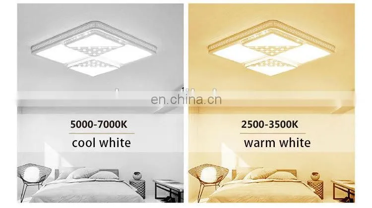 Iron Acrylic Rectangular Simple LED Ceiling Light Atmosphere Living Room Bedroom Lights