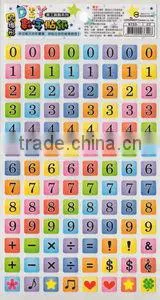 colorful printed letter adhesive sticker&number sticker for children