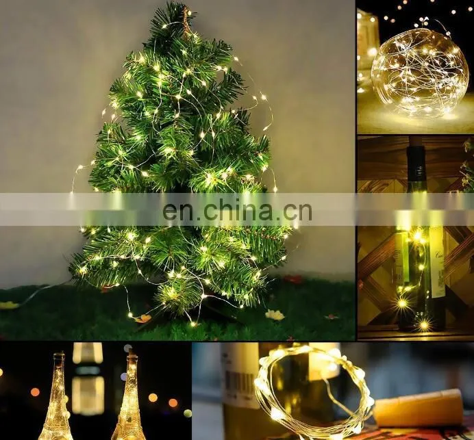 Wine bottle battery operated led string lights for decoration