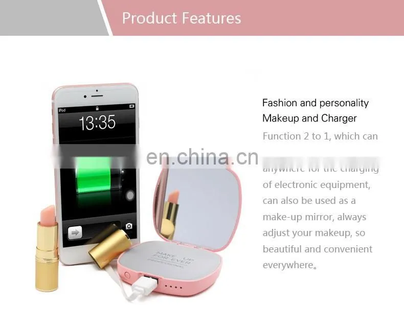 Hot Gift Quick 4000Mah Charging Make Up Portable Mirror Mobile smart Powerback