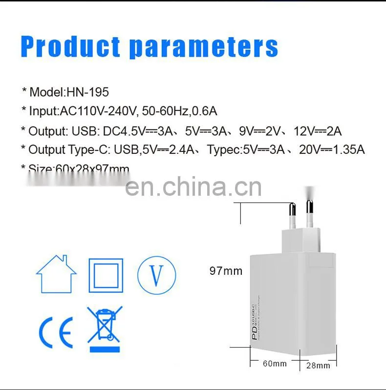 2020 New Coming PD 45W Adapter Charger Mobile Phone Fast Charger USB C Wall Charger Support Power Adapter For iPhone 11 Pro Max