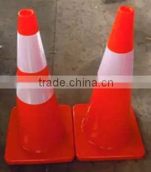 Flexible Fluorescent Orange Safety PVC Traffic Cone