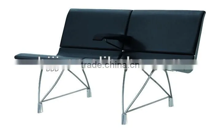 leather aluminum alloy waiting bench chair for shopping mall H60C-L