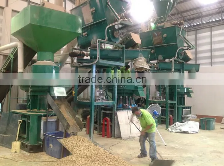 1-2t/h rice husk fuel pellets making line for sale
