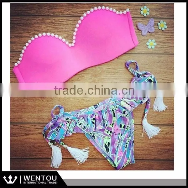 2016 Direct Selling Women Sexy Push Up Padded Beachwear Swimsuit