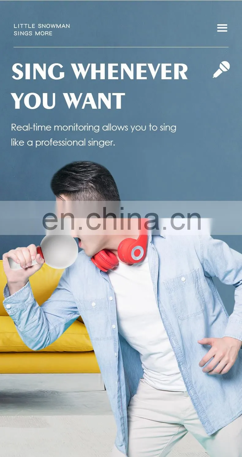 ALLINGE MDZ3633 Portable Microfono Wireless Home Use Singing Machine Microphone Karaoke Speaker