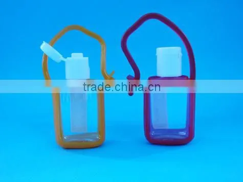 20ml 30ml animal silicone hand sanitizer holder in monkey shape,cute mini shampoo bottle with silicone case