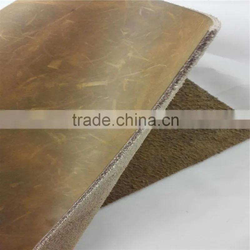 Cow split Crazy Horse Leather for vinateg style wallet