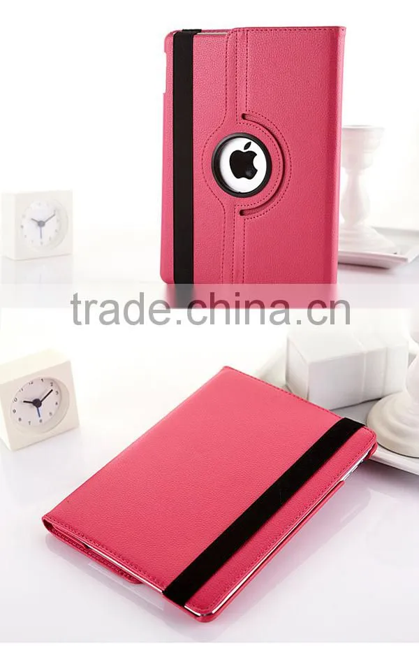 360 Degree Rotate Lichee Pattern Leather Case For Ipad 6/ Air 2 , Ipad 2/3/4 , Ipad Mini