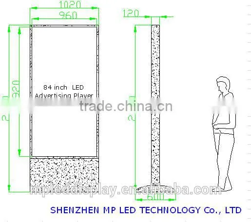 P5/P6/p7.62/P10 indoor led advertising lighting box/player screen