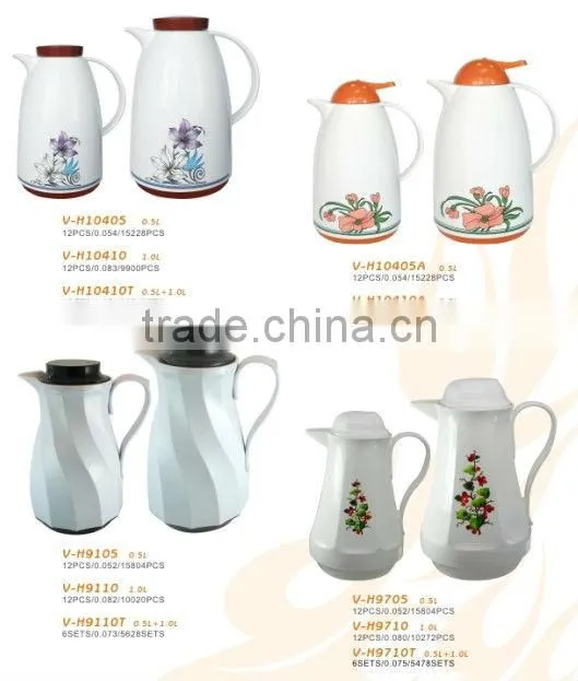 0.5L+1.0L Plastic Vacuum Thermos FLask with FLower (V-H10410T)