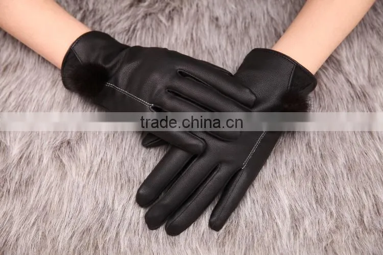 New Fashion Women Girls Winter Soft Leather Mitten Gloves Warm Driving Gloves ,Touch screen Gloves