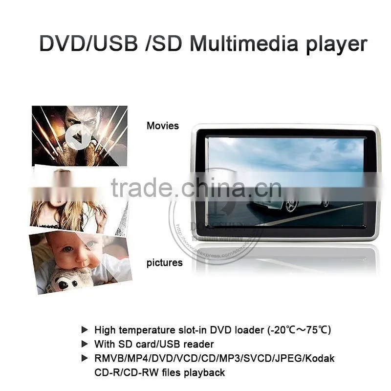 DS-X10D 10.1inch car headrest dvd player monitor with andrroid and capacitive touch screen