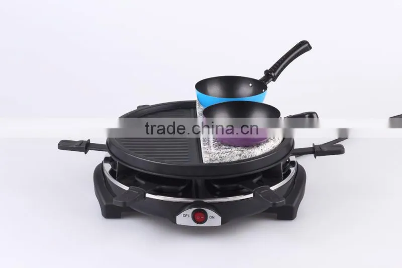 900W 6-Person Raclette Grill With Glass Plate RG-106G