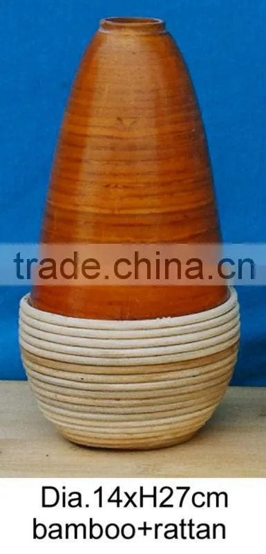 special shape laminated bamboo vase