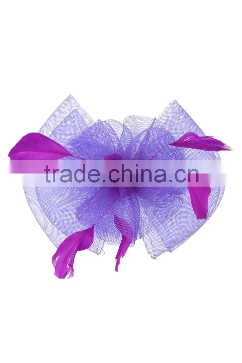 Fancy Net Bow Feather Hair Fascinator/Clip/Barrettes