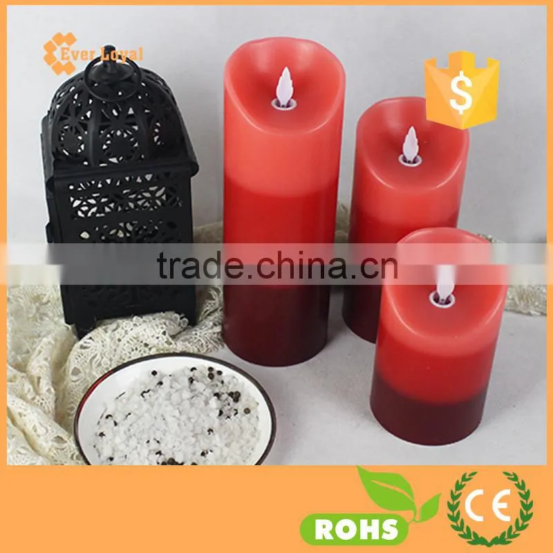 3-Layer Colorful Flameless Moving Wick LED Candle Battery Operated Flickering Flame Candle
