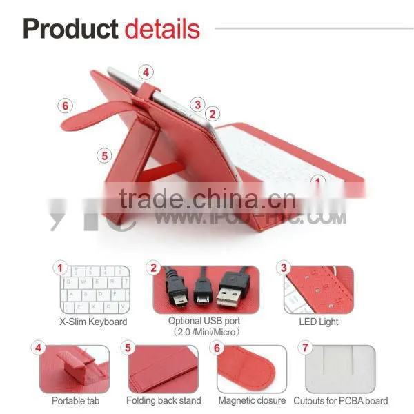 7" Universal Leather Case MID Tablet Adjustable Fixed Foot