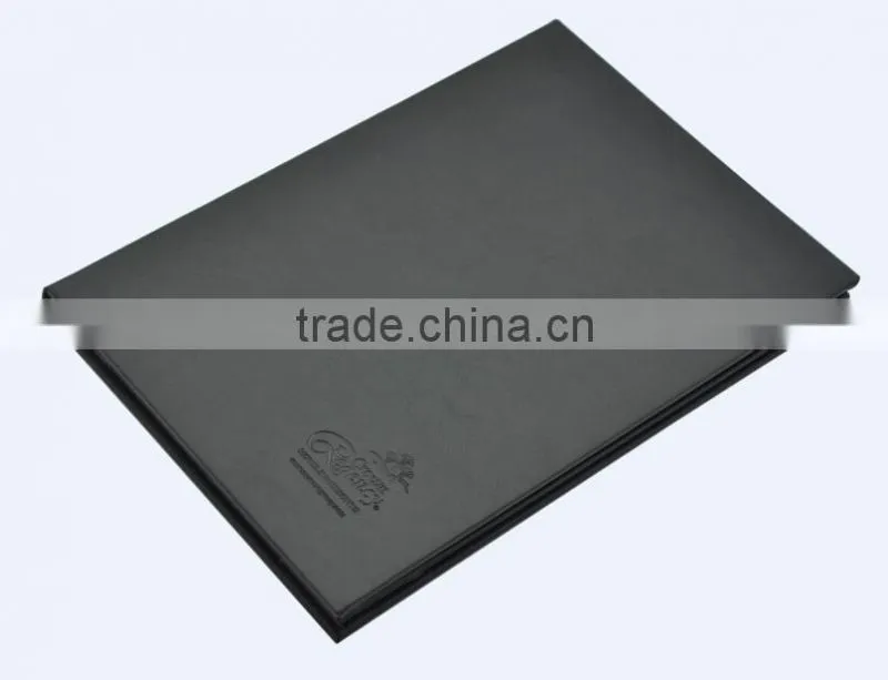 Fashion Black Tri-folding High Quality Cover Design Menu Book