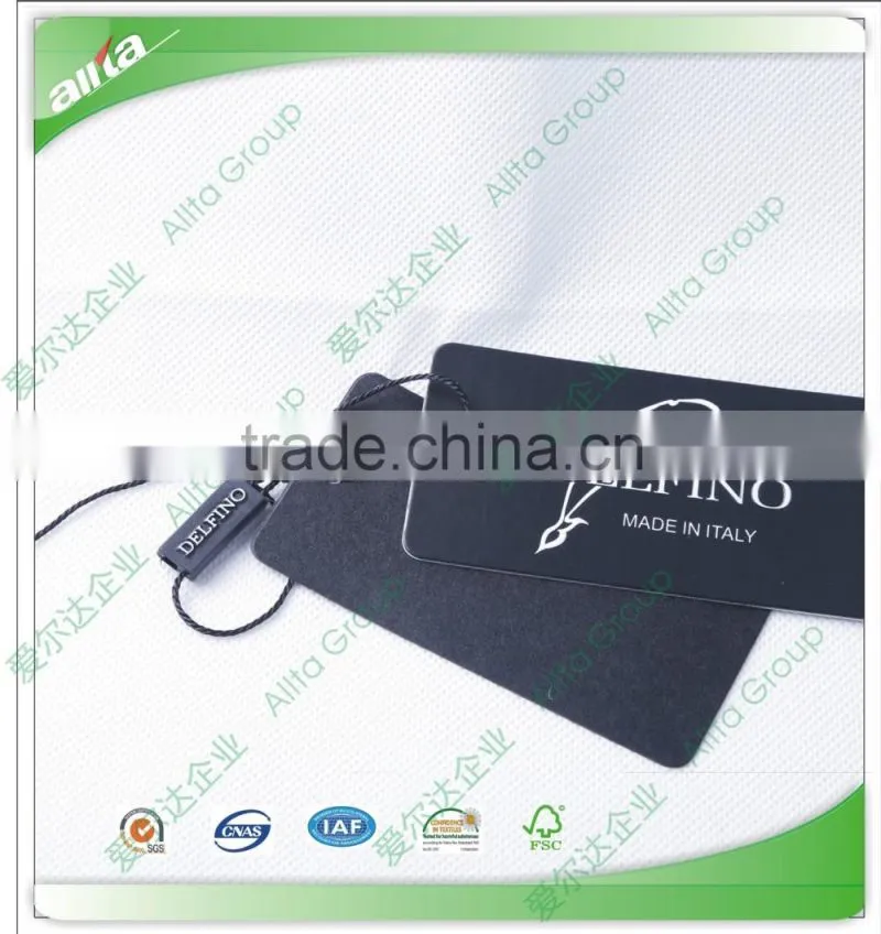 Allta Group custom paper hang tags with hang tag string